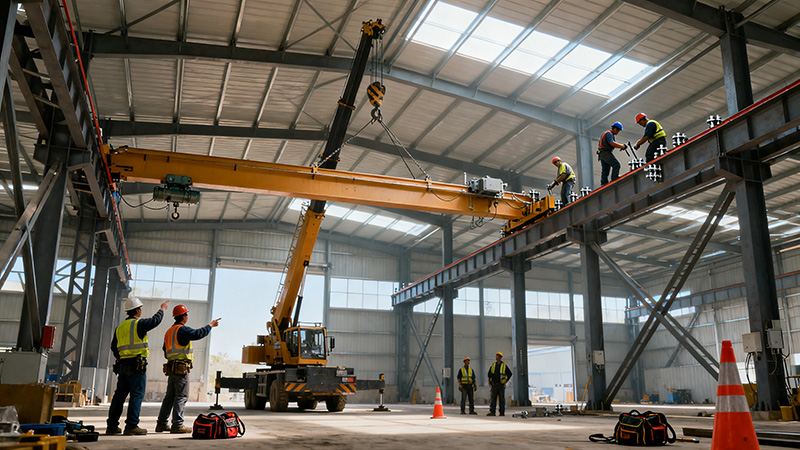 鋼結構廠房行車與吊車梁